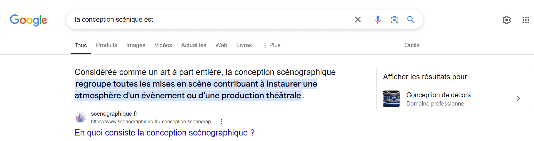 Exemple d’un extrait de texte en vedette