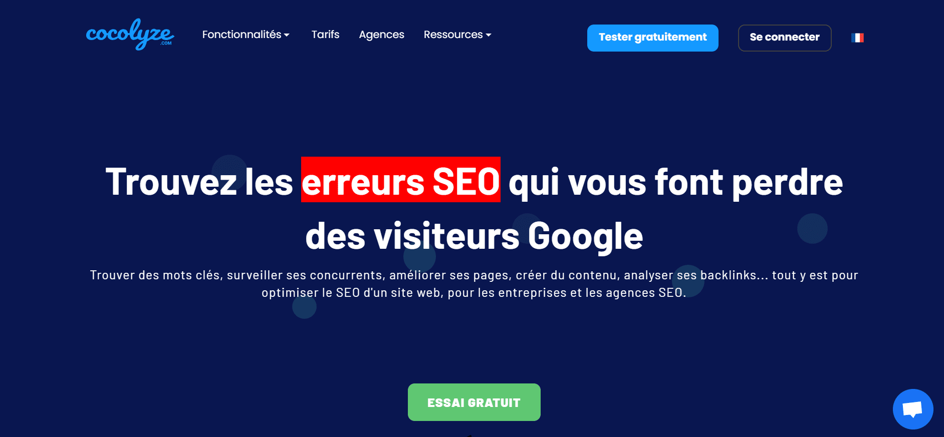 La page d’accueil de Cocolyze