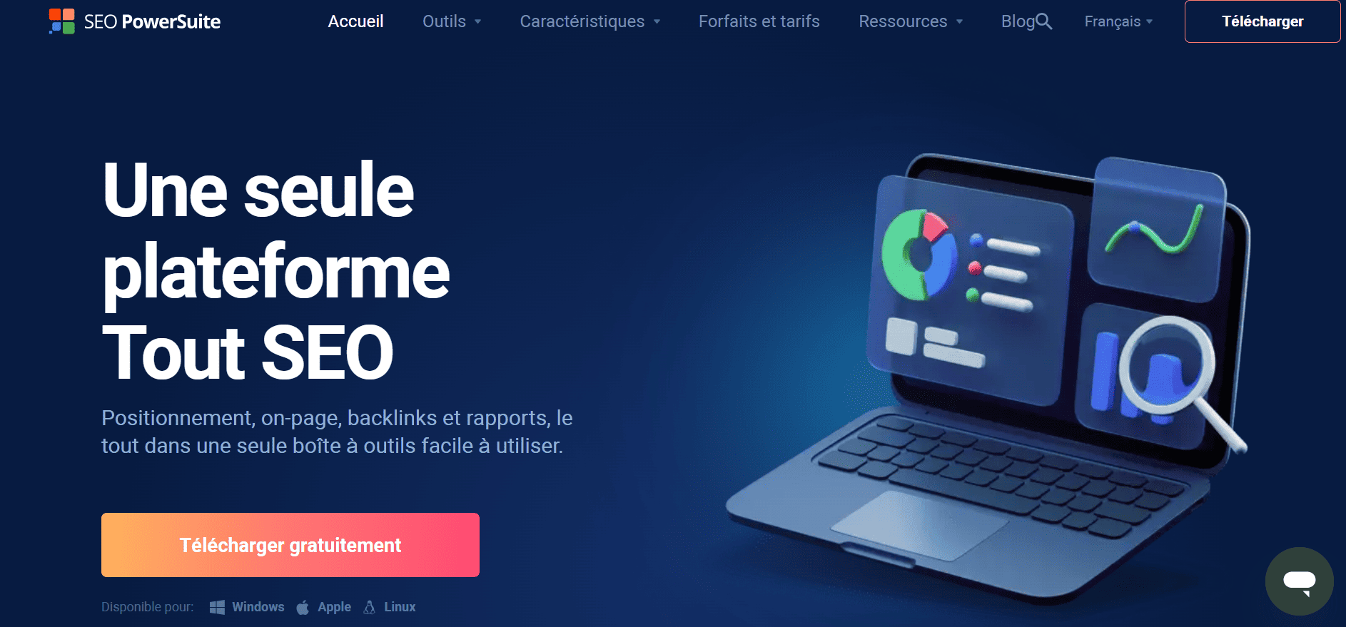 La page d’accueil de SEO PowerSuite