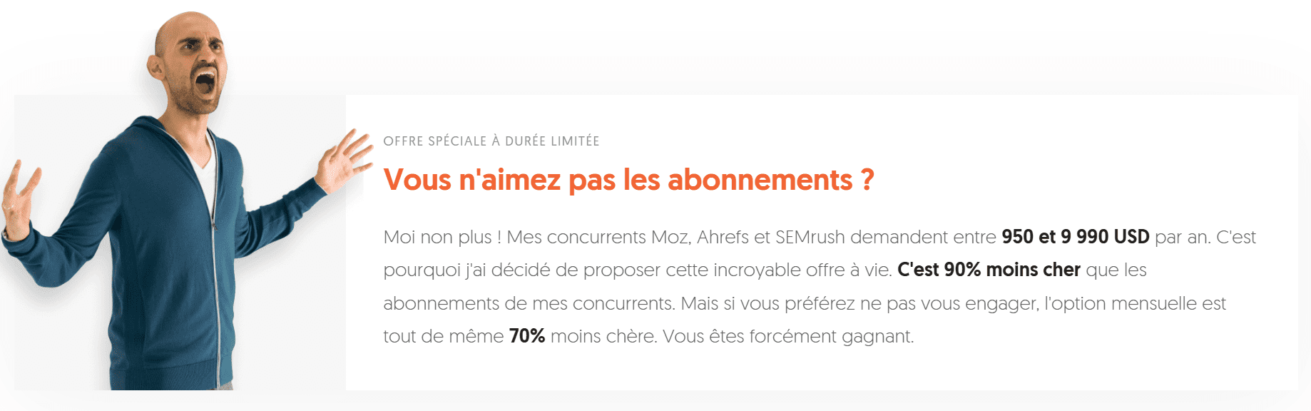 Offre spéciale de Ubersuggest