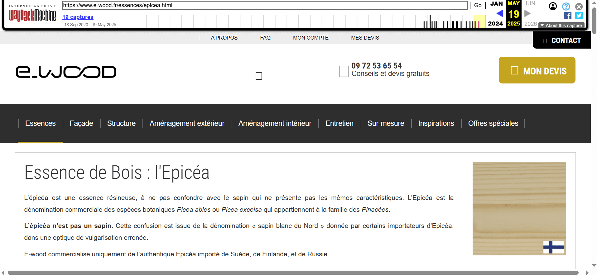Copie enregistrée de la page dans Wayback Machine