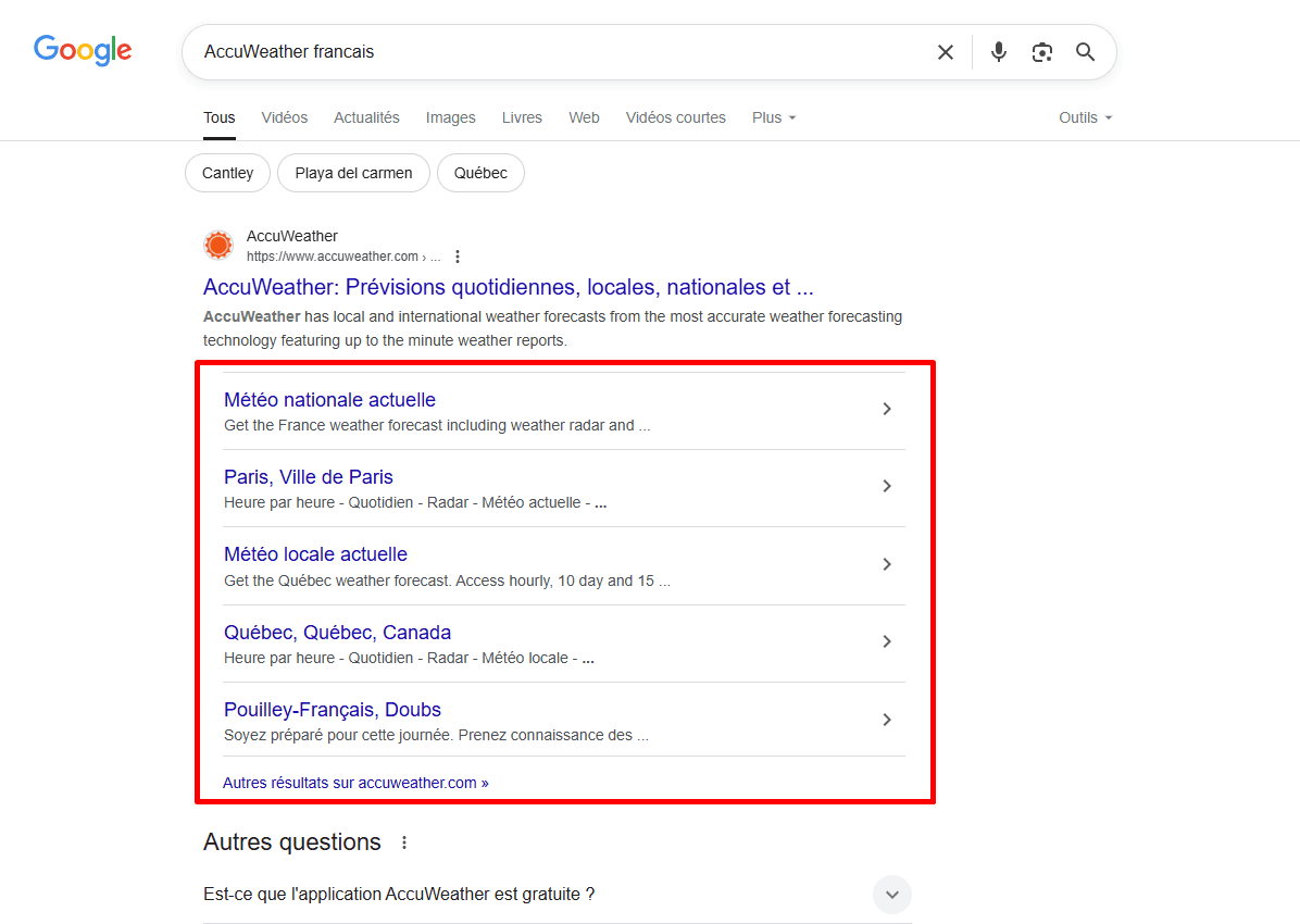 Données structurées dans Google