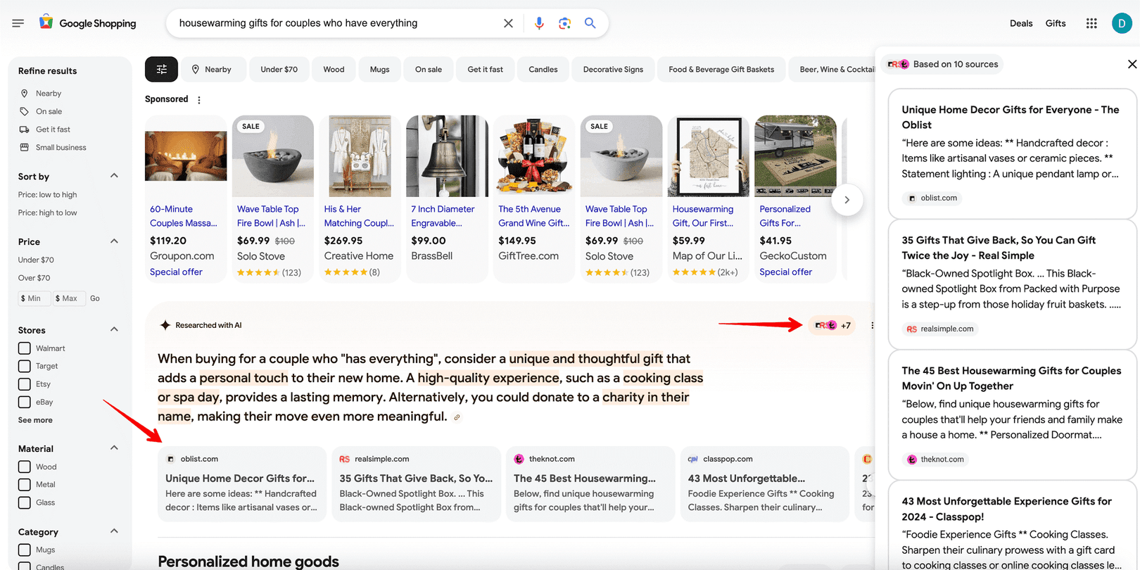Fonctionnalité d’aperçu de Google Shopping avec IA