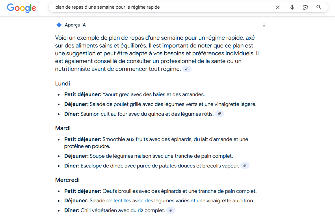 Mise en page des aperçus de l’IA (Plans)