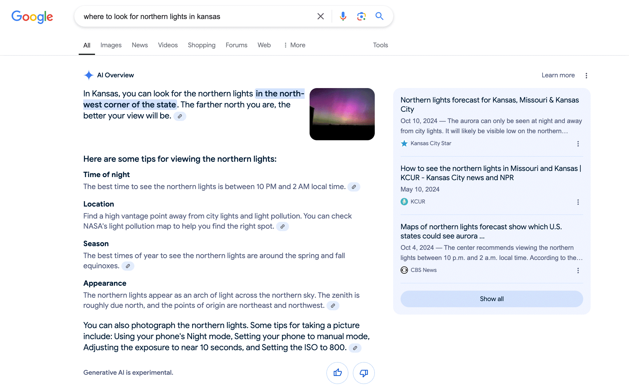 Texte avec une image dans AI Overviews