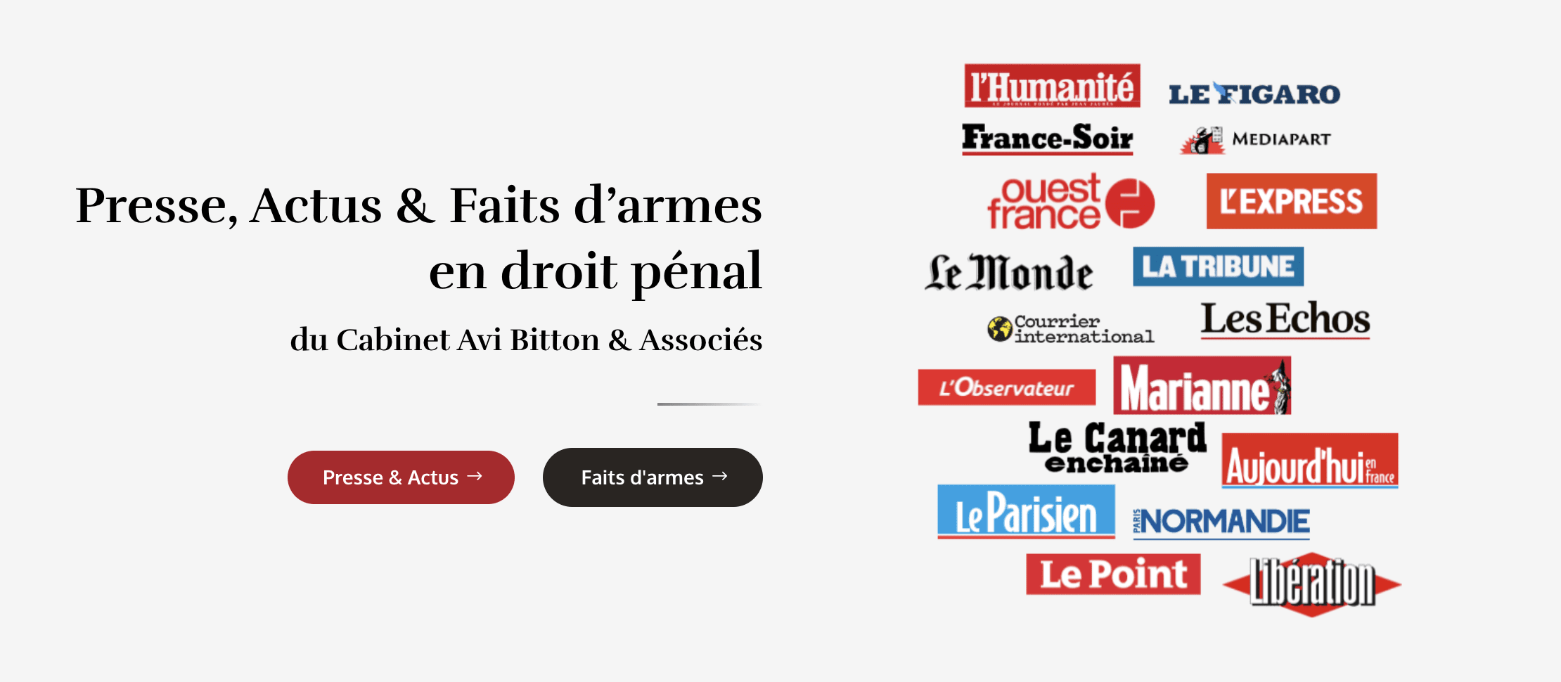 Section relative aux apparitions nationales des avocats