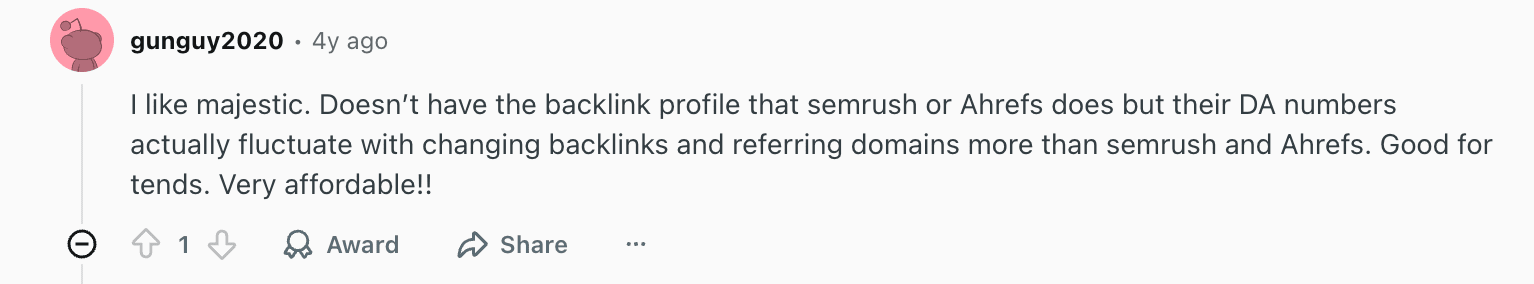 Ce que les utilisateurs disent de Majestic