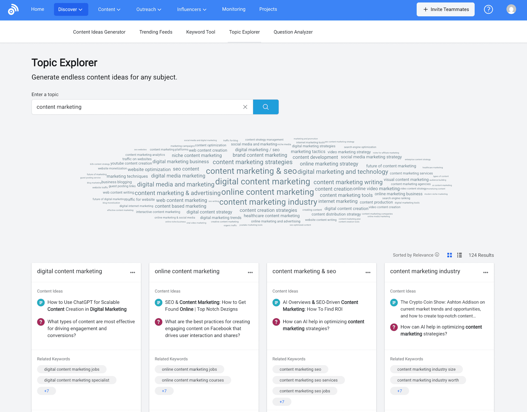 Explorateur de sujets BuzzSumo