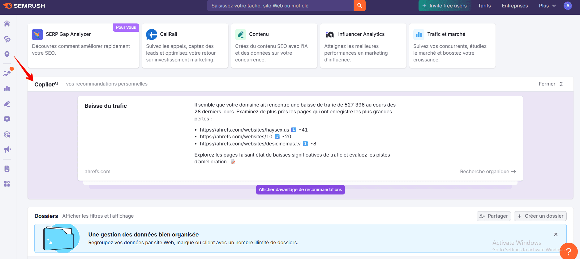 Copilot AI de Semrush