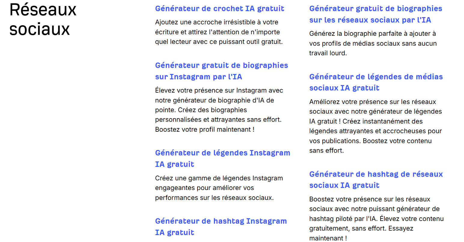 Outils gratuits d'IA pour les réseaux sociaux proposés par Ahrefs