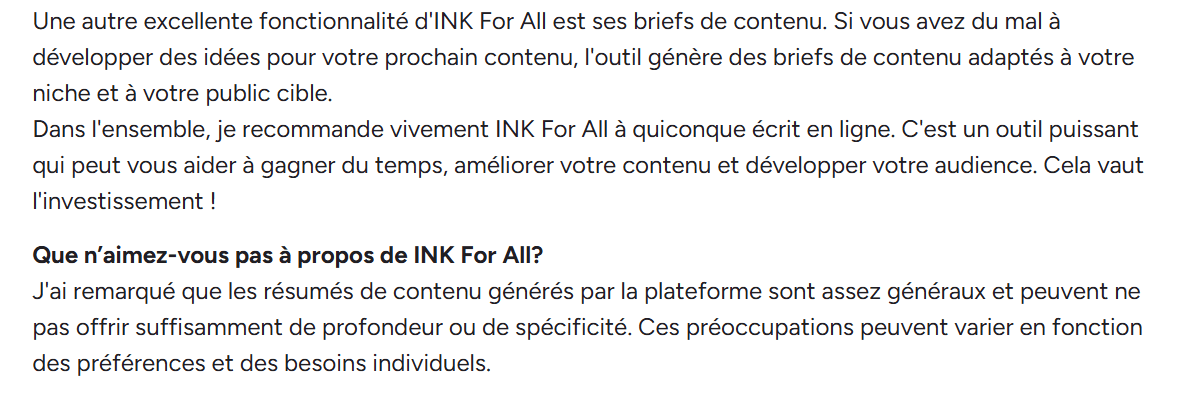 Avis d’utilisateur sur INK For All sur G2