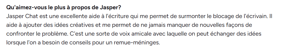 Avis d’utilisateur sur Jasper sur G2
