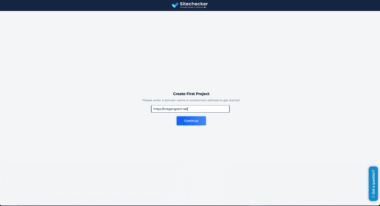 Créez votre projet dans SiteChecker