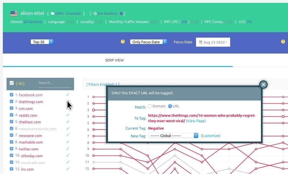 Interface de SERPWoo Interface de SERPWoo