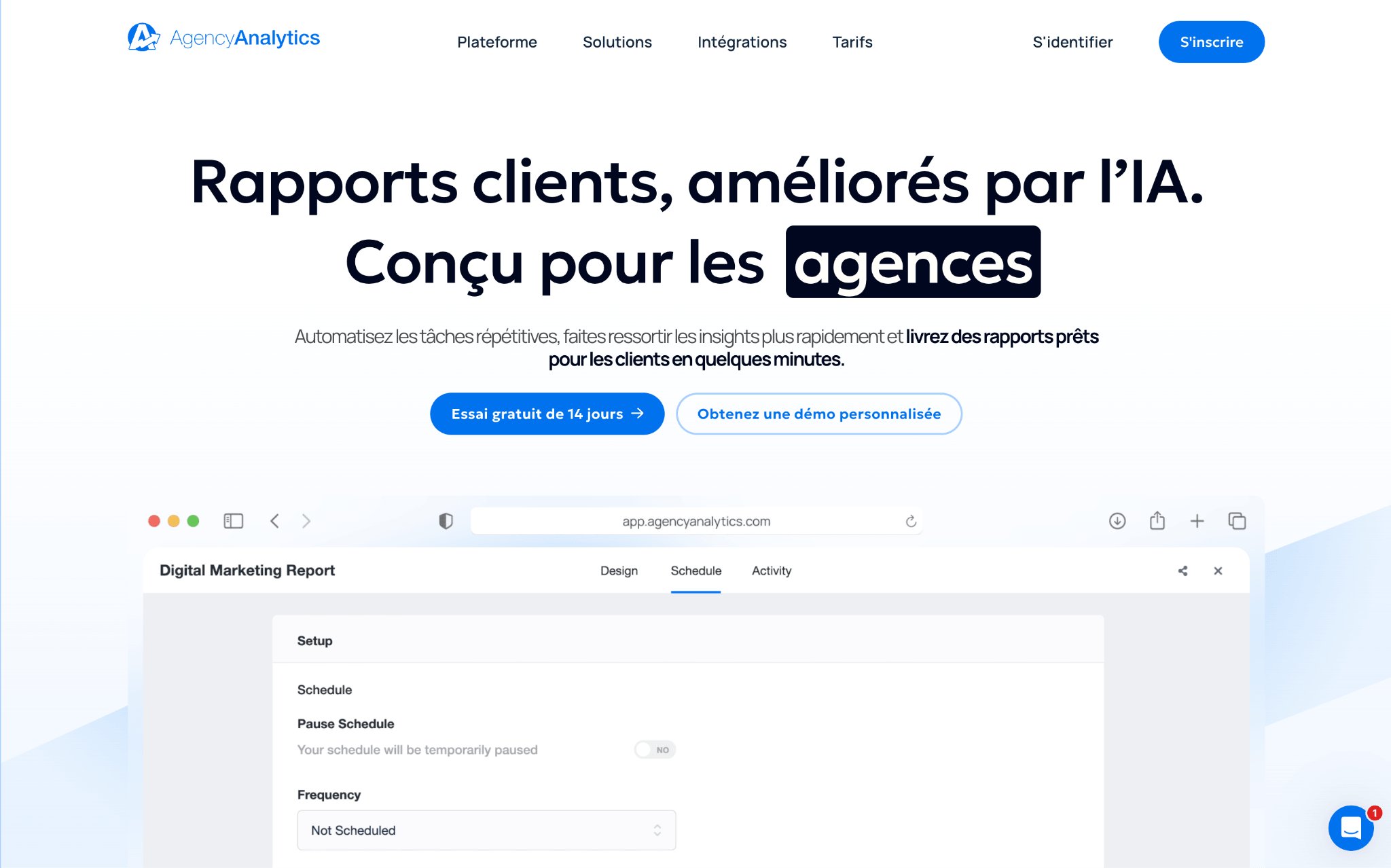 AgencyAnalytics pour le reporting AgencyAnalytics