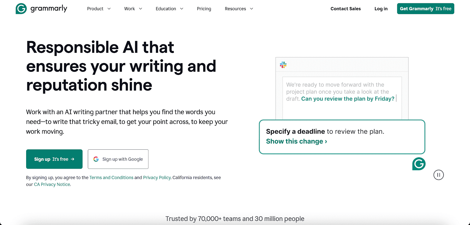 Service de Grammarly Grammarly