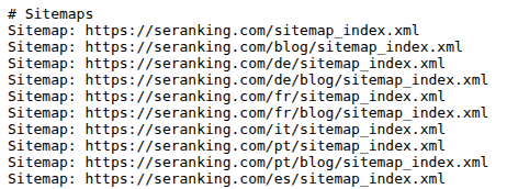 Plusieurs sitemaps inclus dans le fichier robots.txt