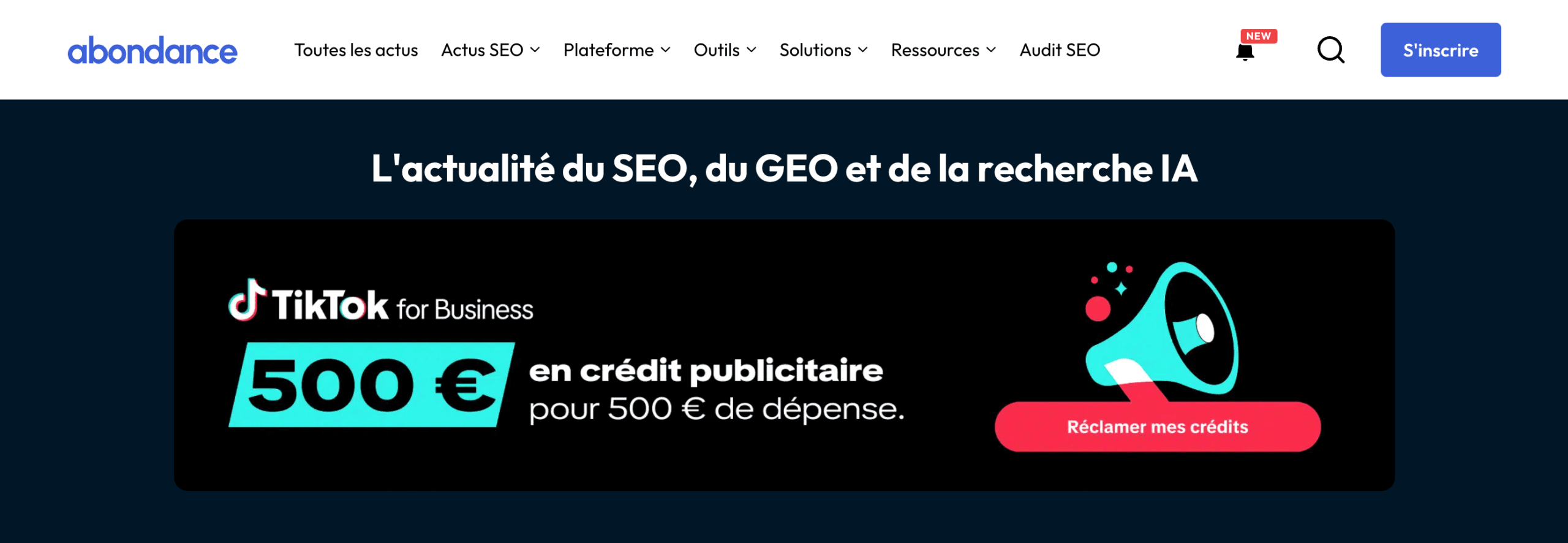 Abondance : page d’accueil Page d’accueil d’Abondance, média et organisme de formation SEO et GEO