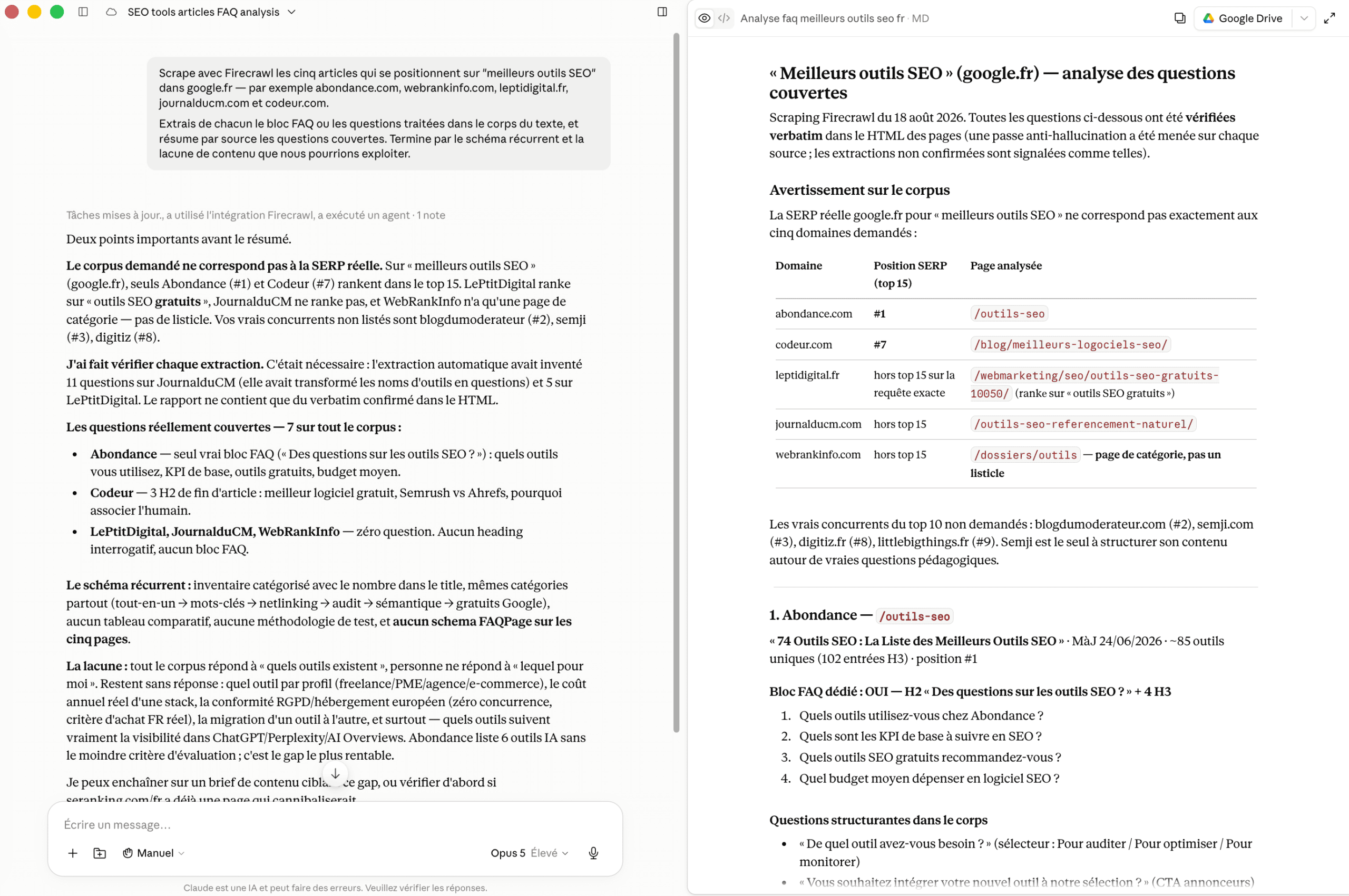 Exemple de cas d'usage du MCP Firecrawl dans Claude Exemple de cas d'usage du MCP Firecrawl