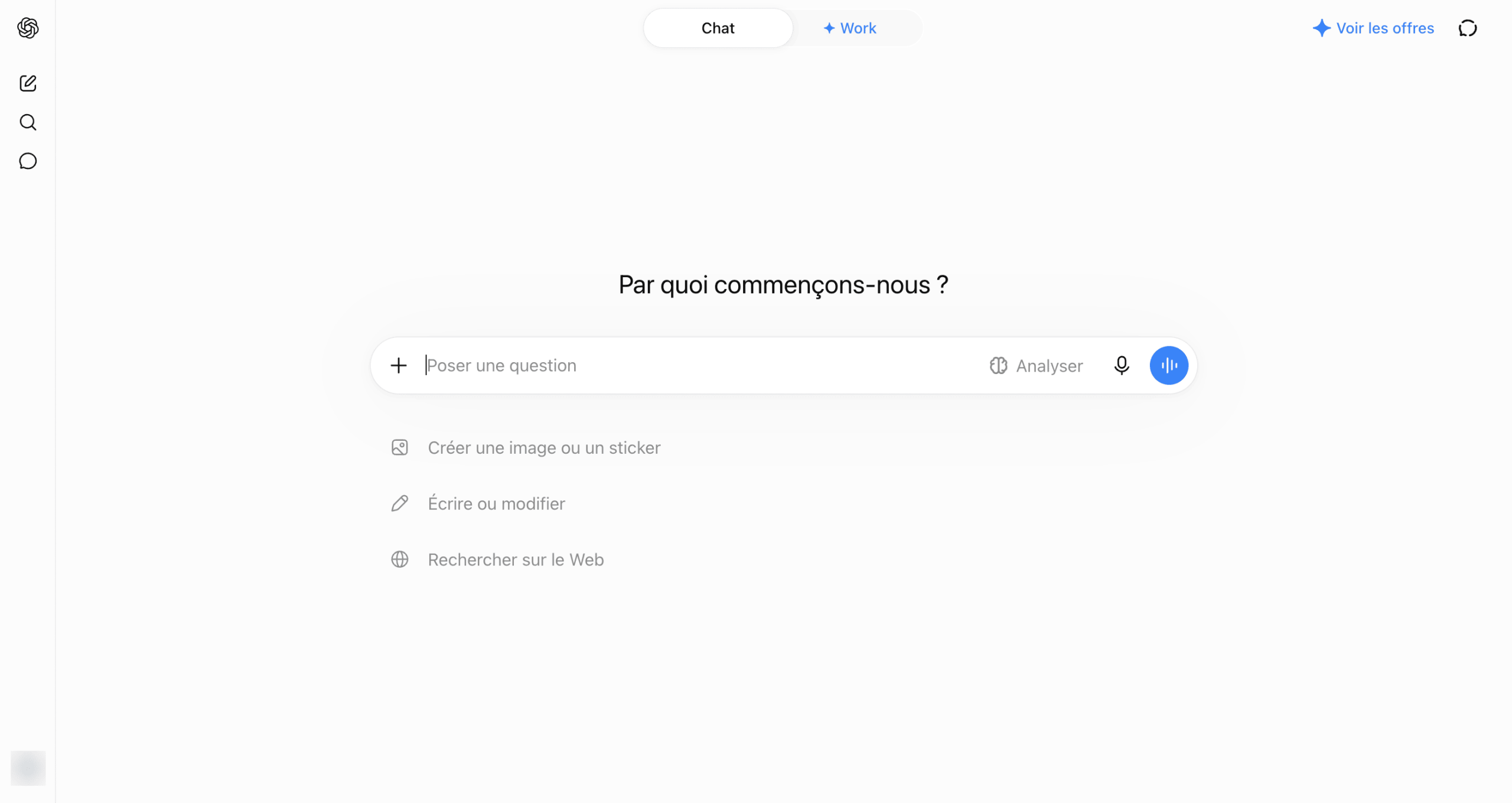 ChatGPT – interface principale Interface de ChatGPT