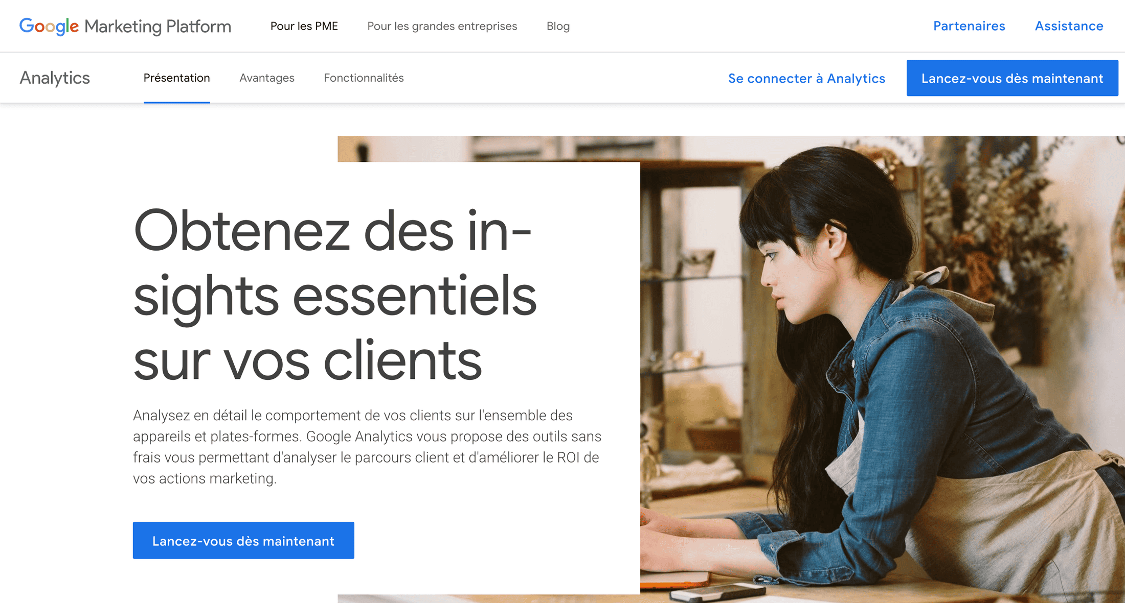 GA4 – page d'accueil Page d'accueil de Google Analytics 4
