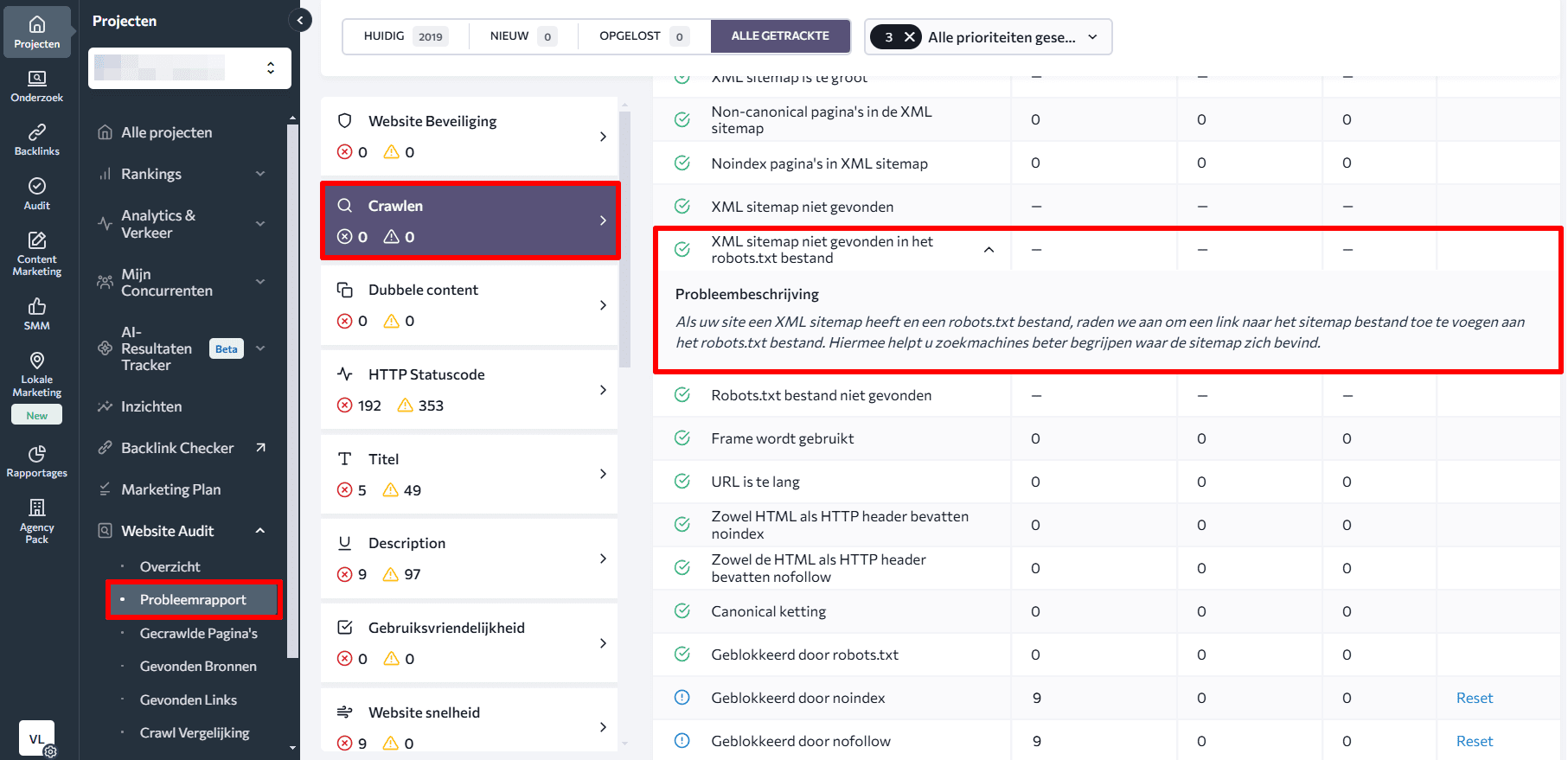 XML-sitemap niet gevonden in robots.txt-bestandsstatus