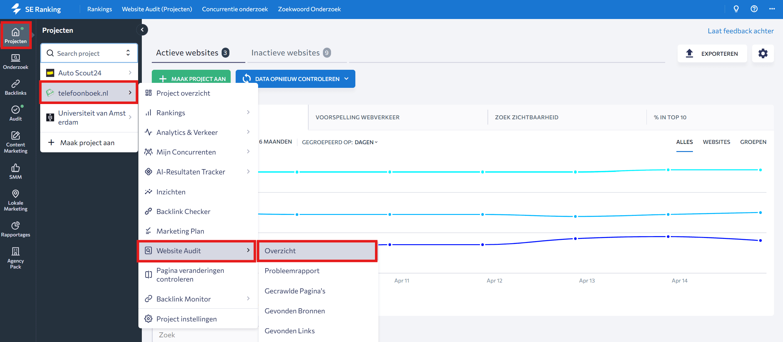 Website Audit-tool van SE Ranking