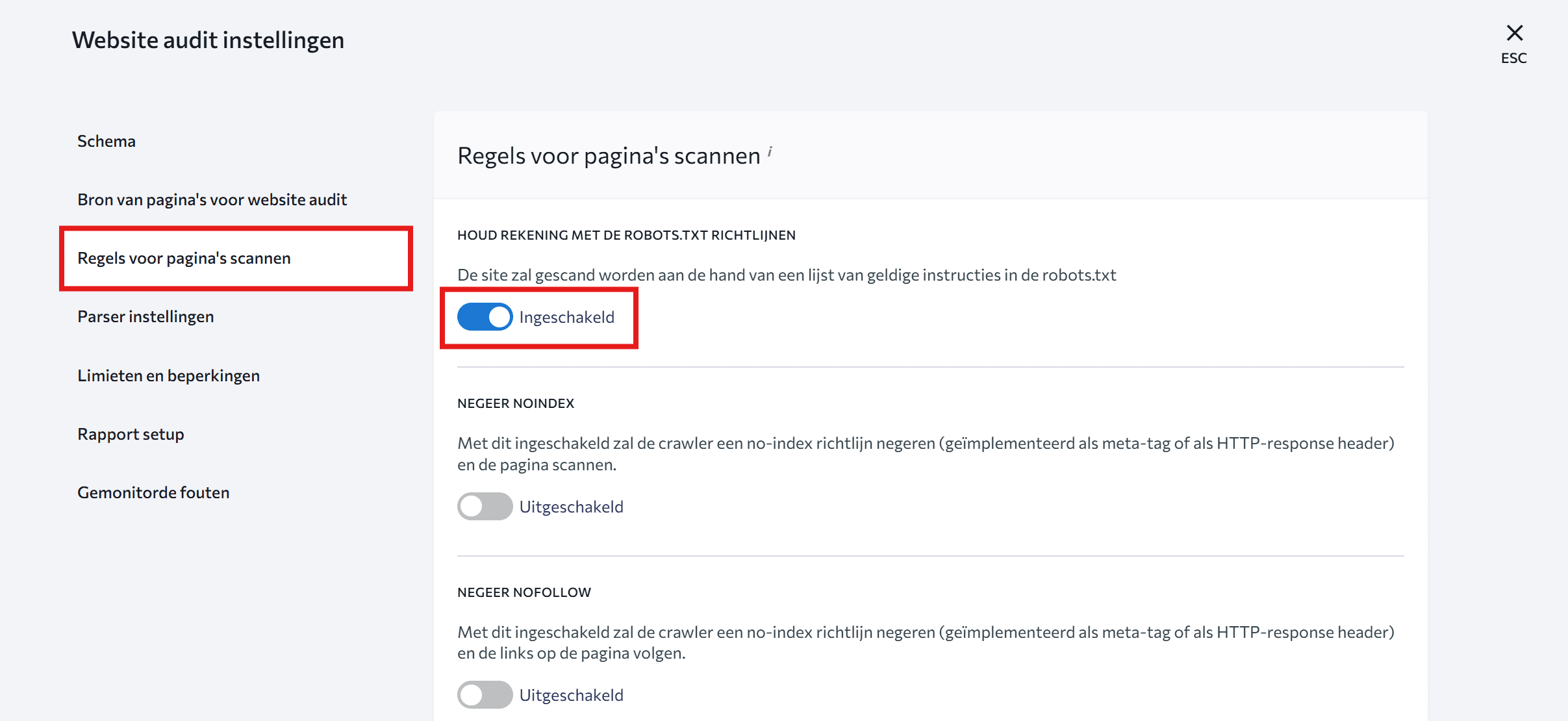 Regels voor het scannen van pagina's
