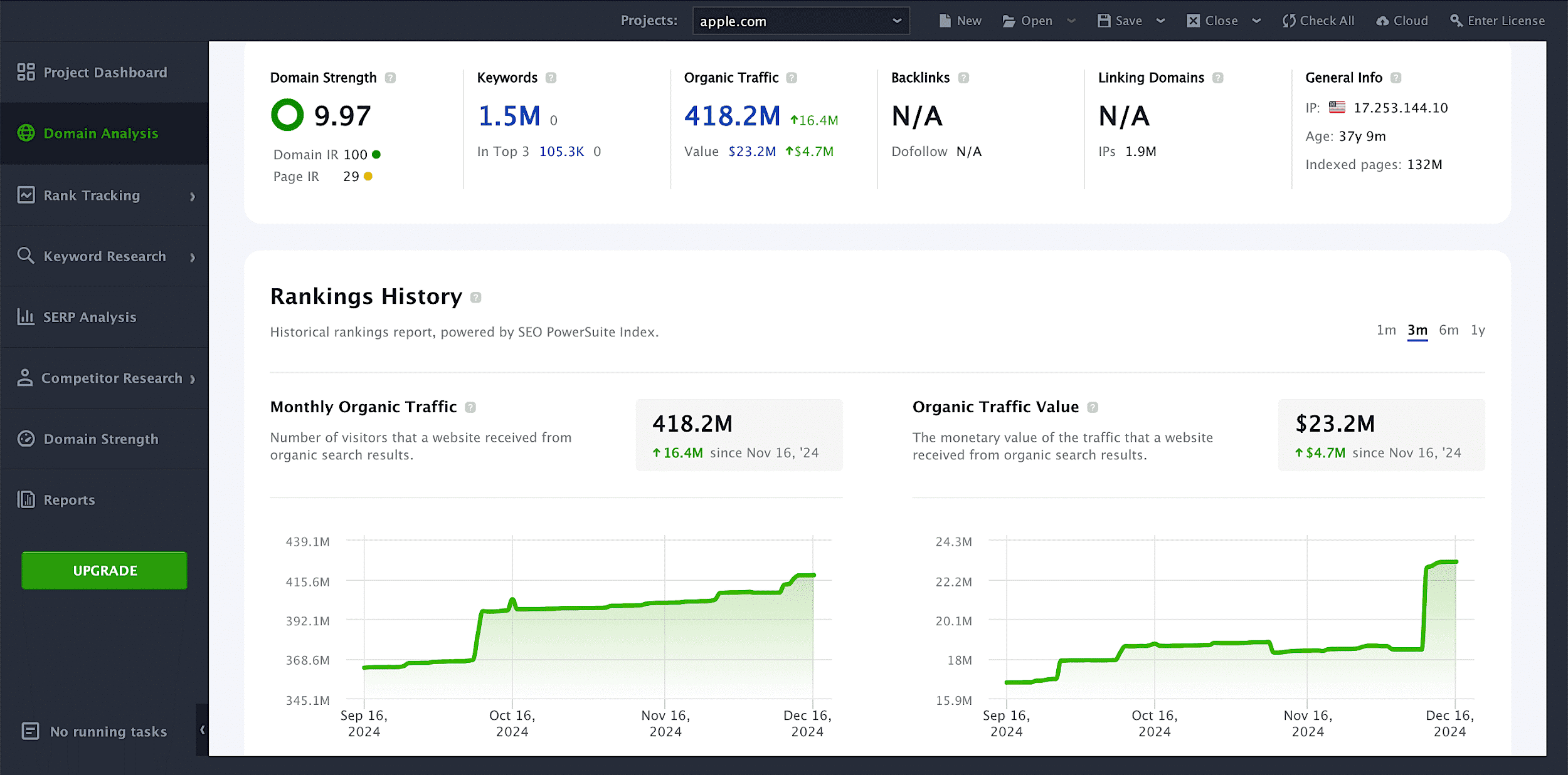 SEO Power Suite interface SEO Power Suite interface