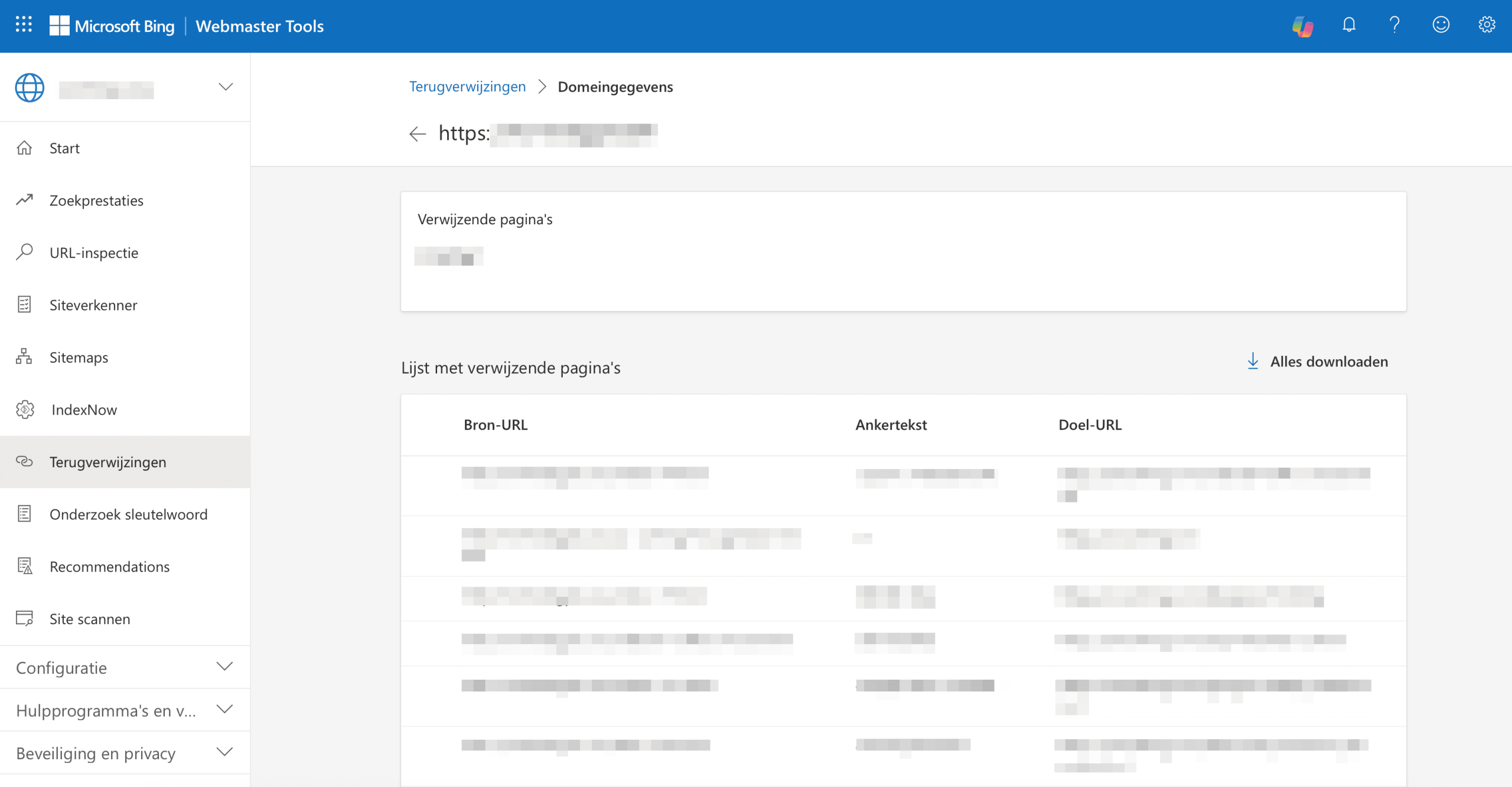 Linking domain details in BWT