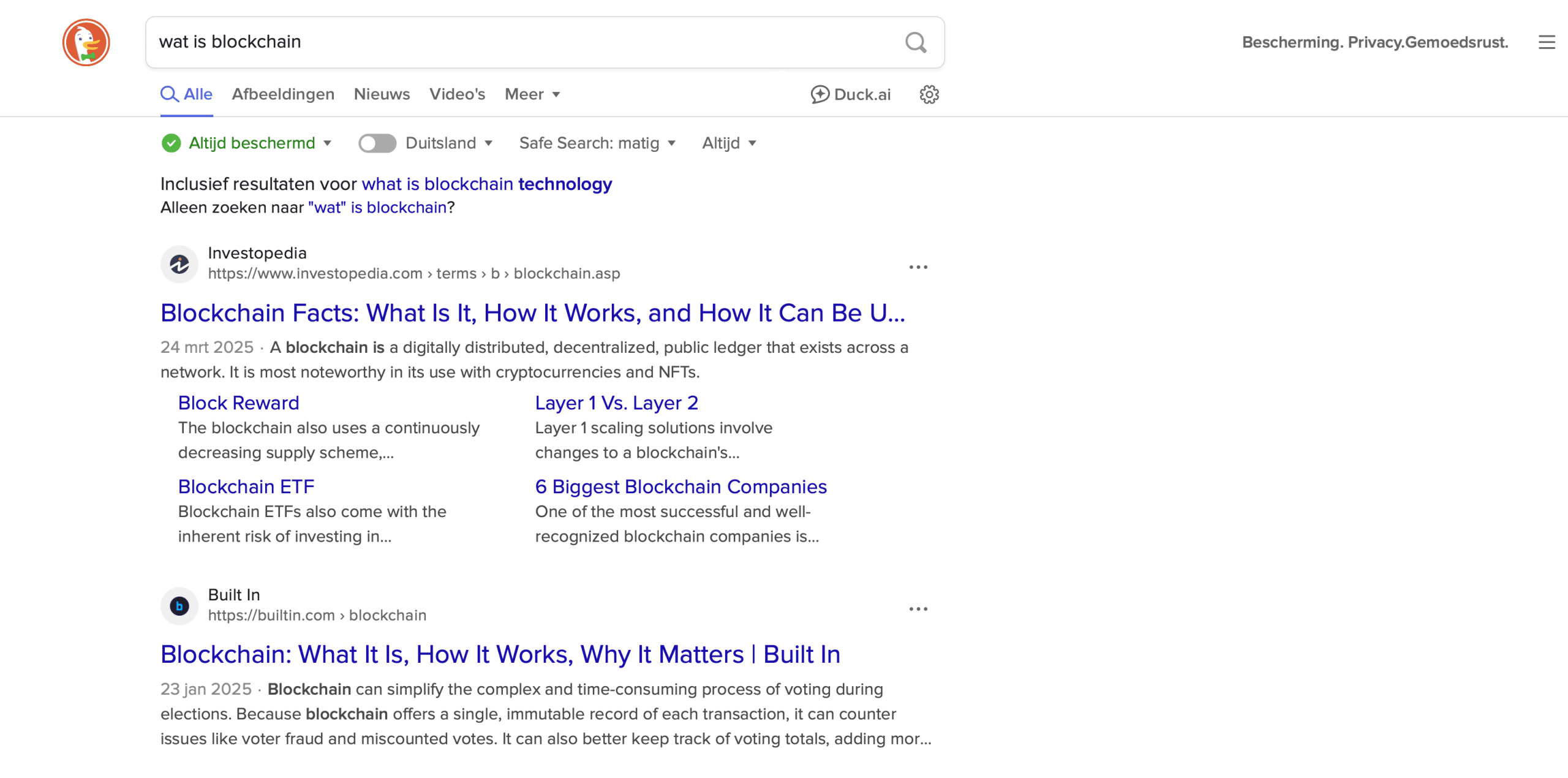 DuckDuckGo-interface