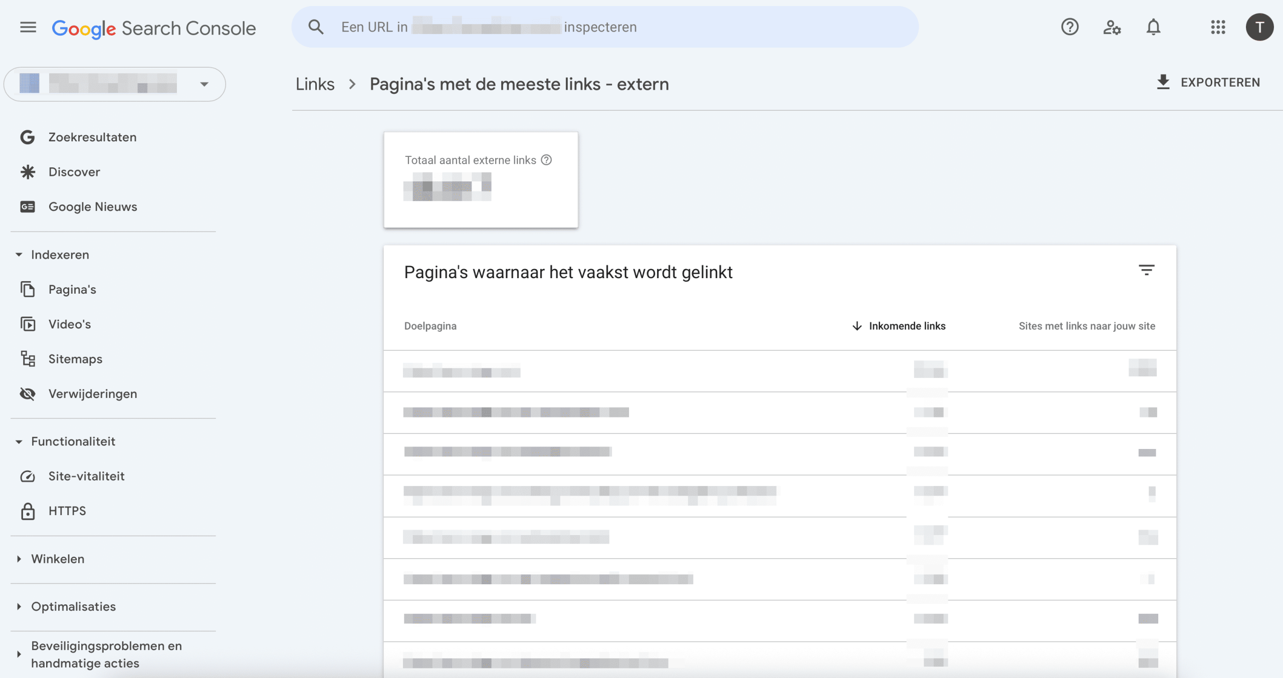 Top target pages details