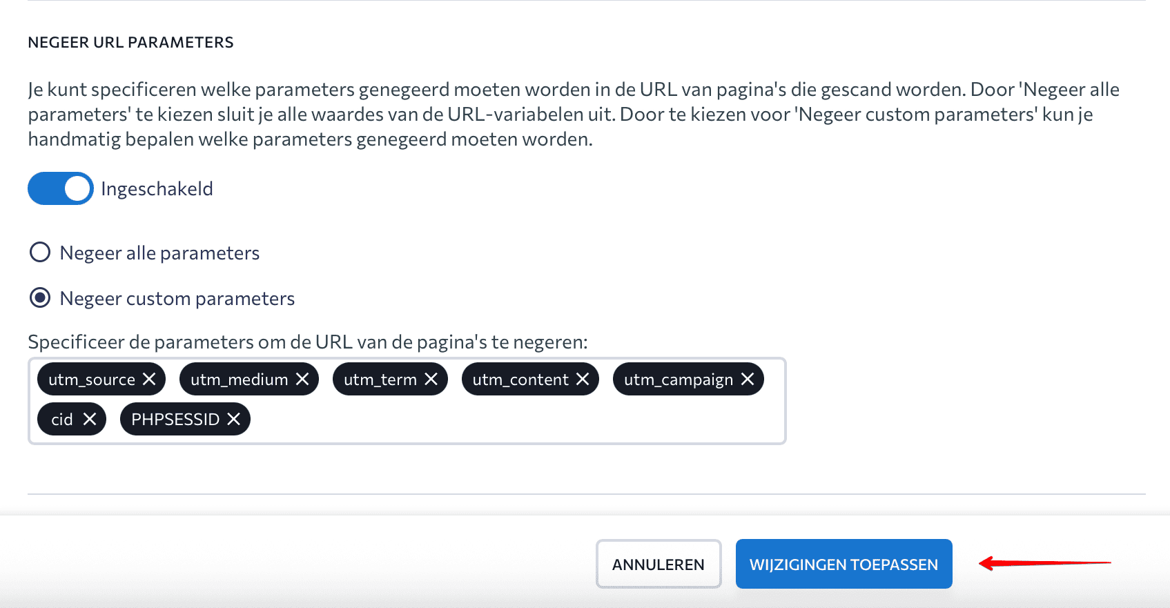 Apply changes button