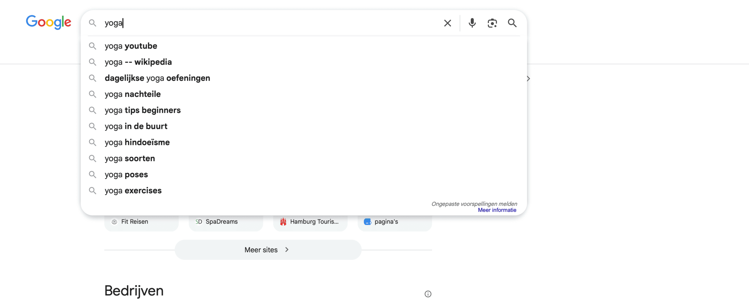 Google suggestions