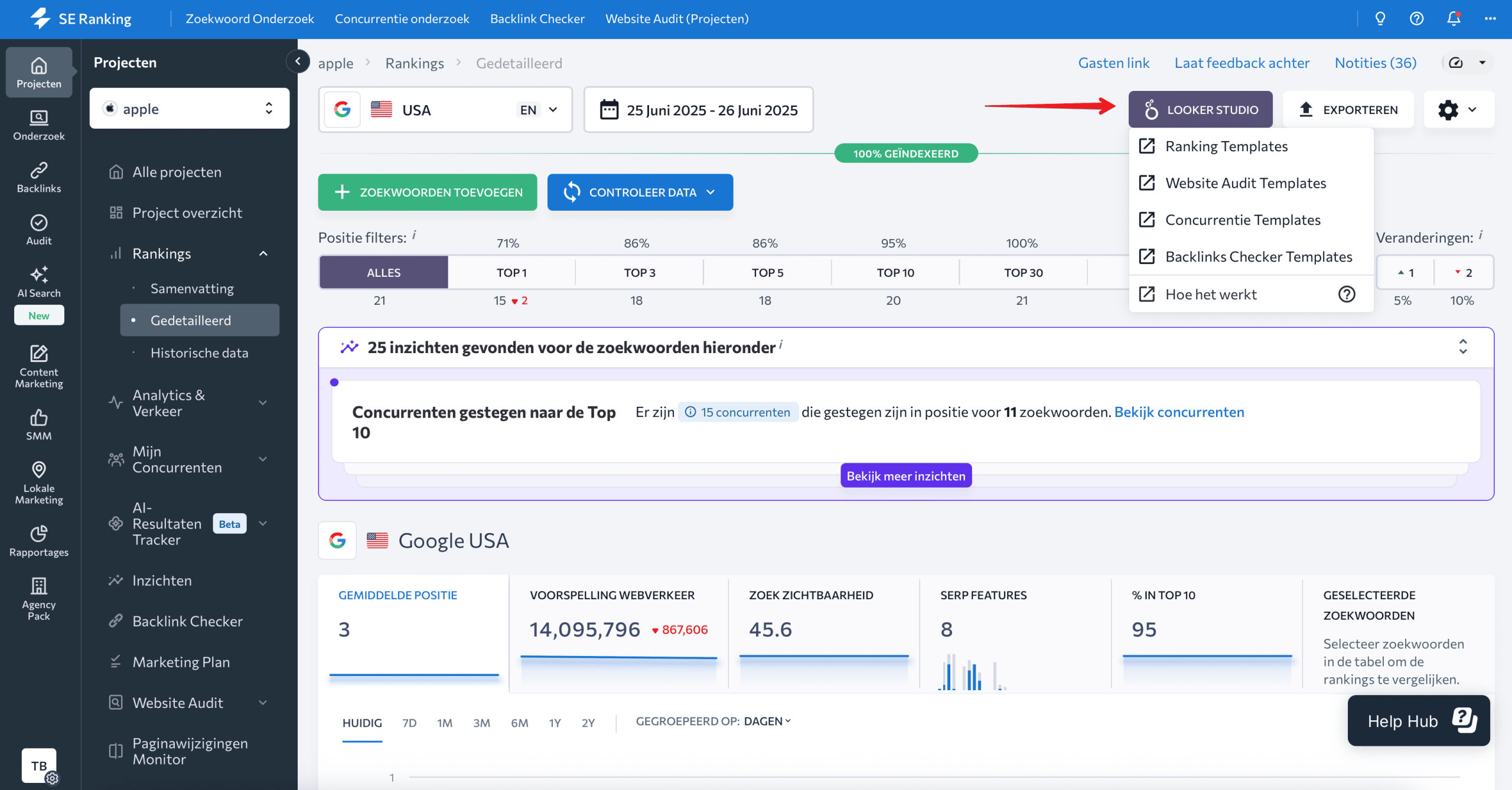 Configuring the SE Ranking connector in Google Looker Studio