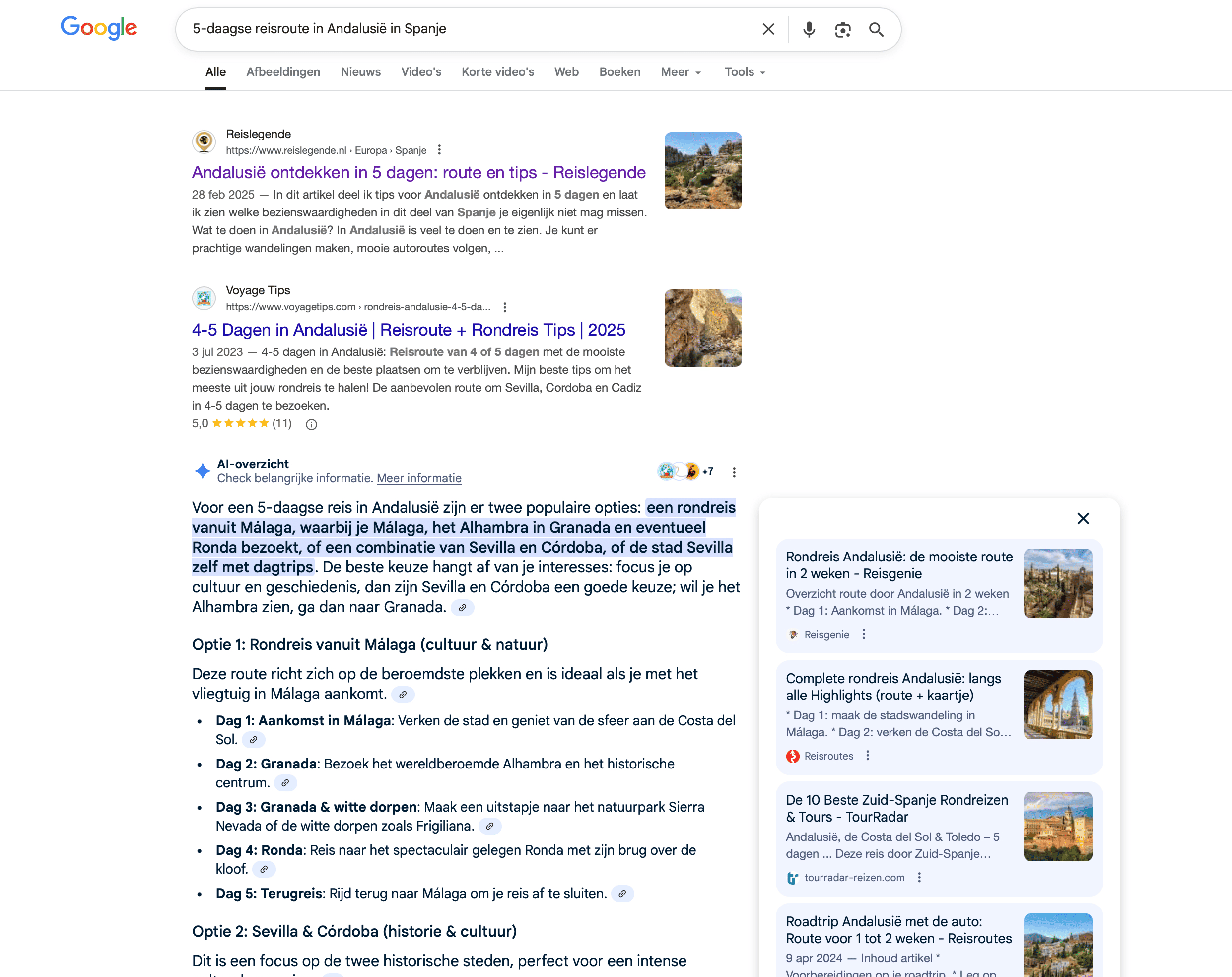 AI-aanbevelingen voor toerisme in Google