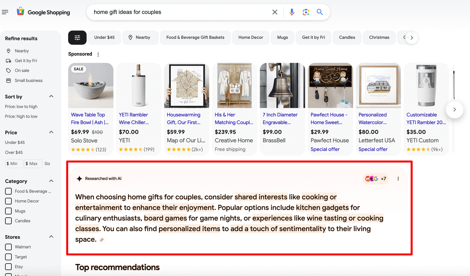 AI-overzichten in Google Shopping
