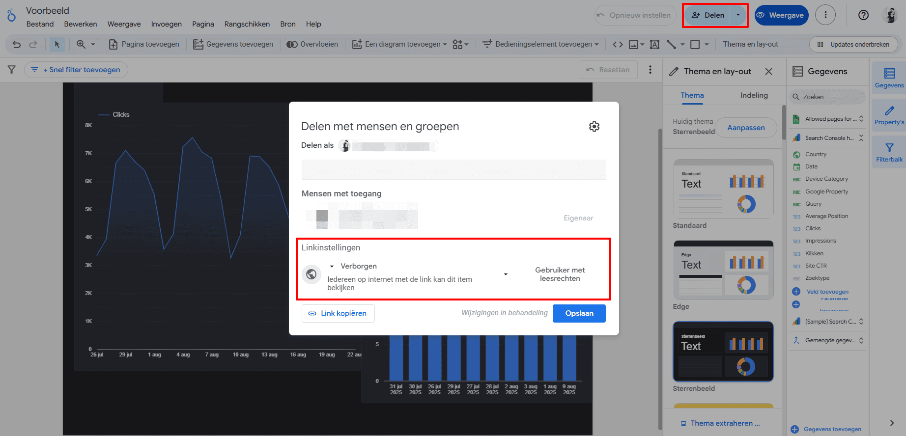 Deel het Google Looker Studio rapport