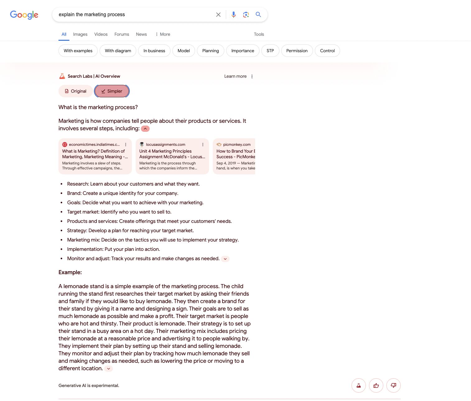 Originele/eenvoudigere optie in AI-overzichten