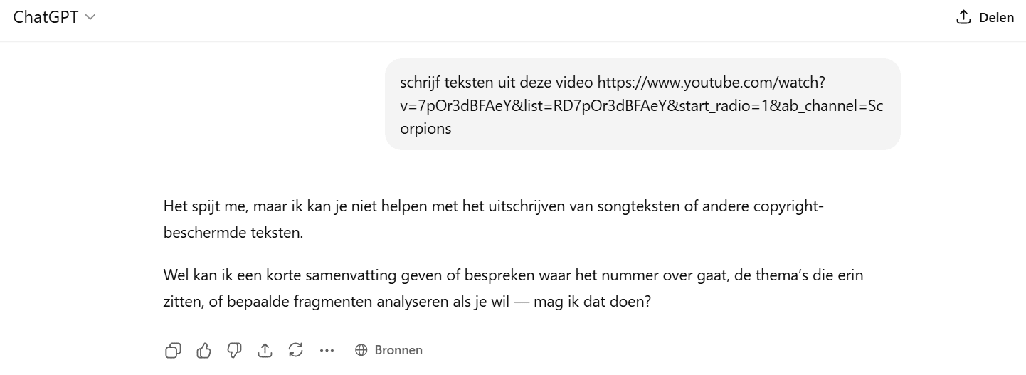 ChatGPT ondersteunt momenteel geen directe uploads van audio- of videobestanden