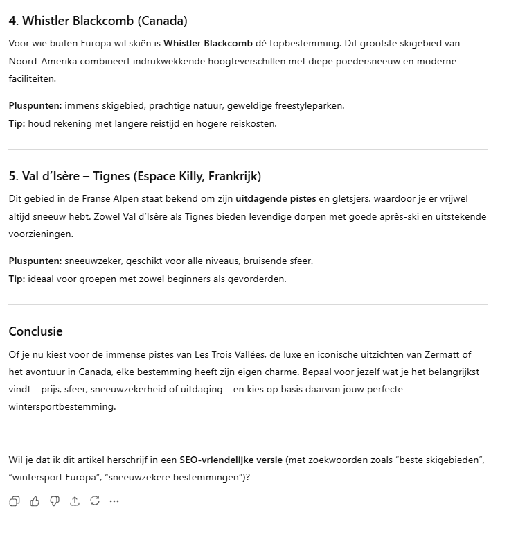 Contentgeneratie in ChatGPT