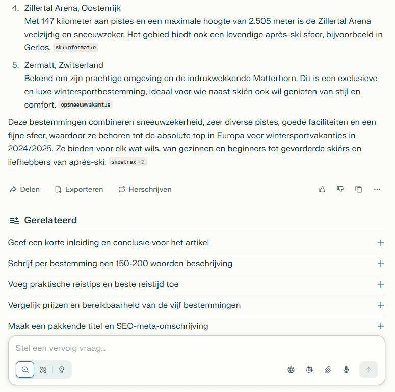 Contentgeneratie met Perplexity AI