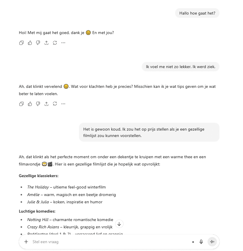 Conversatiestijl van ChatGPT