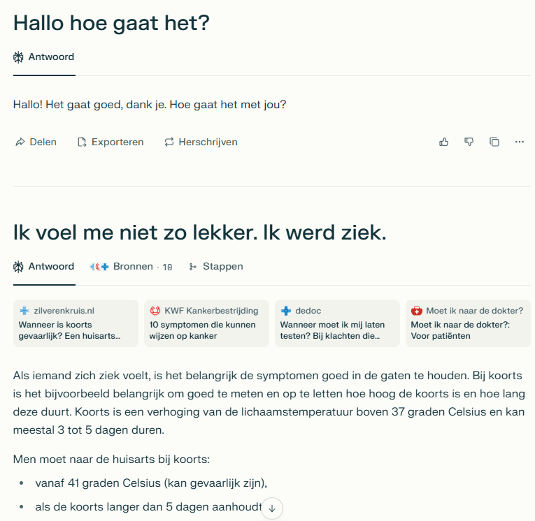 Conversatiestijl van Perplexity AI
