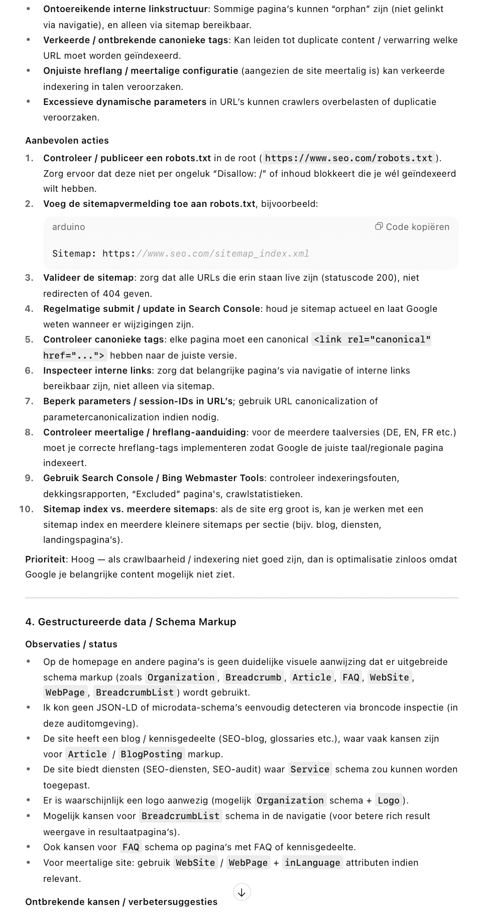 Technical SEO audit (ChatGPT)
