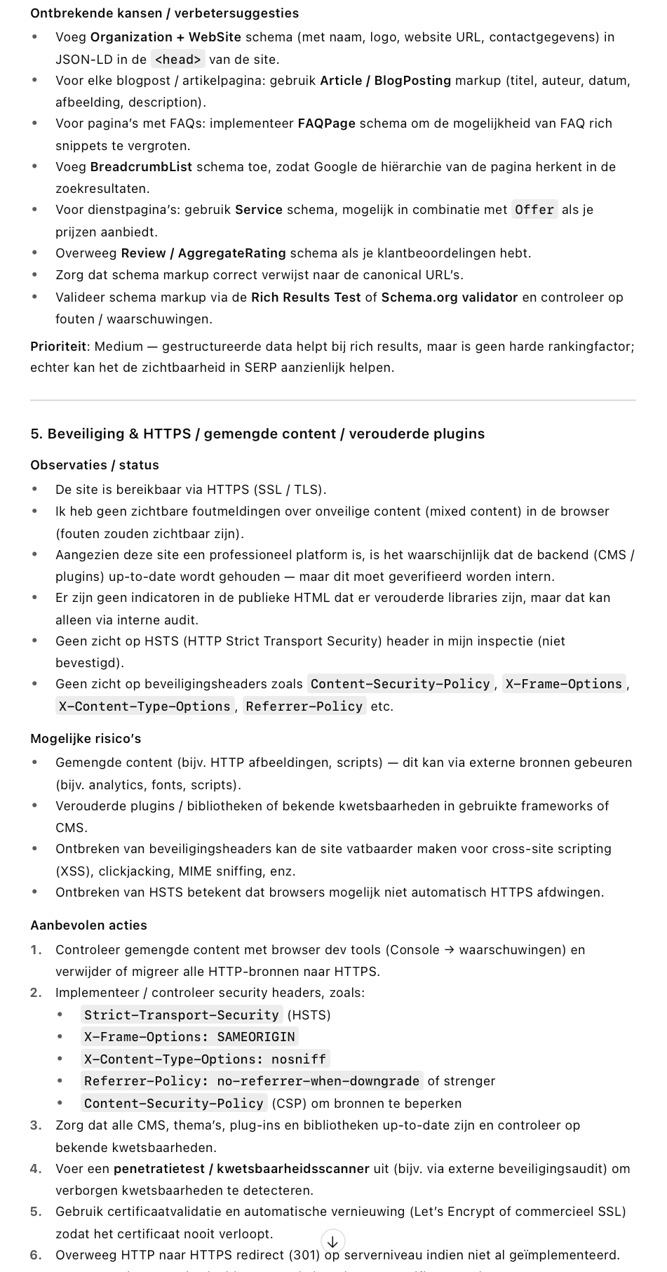Technical SEO audit ChatGPT