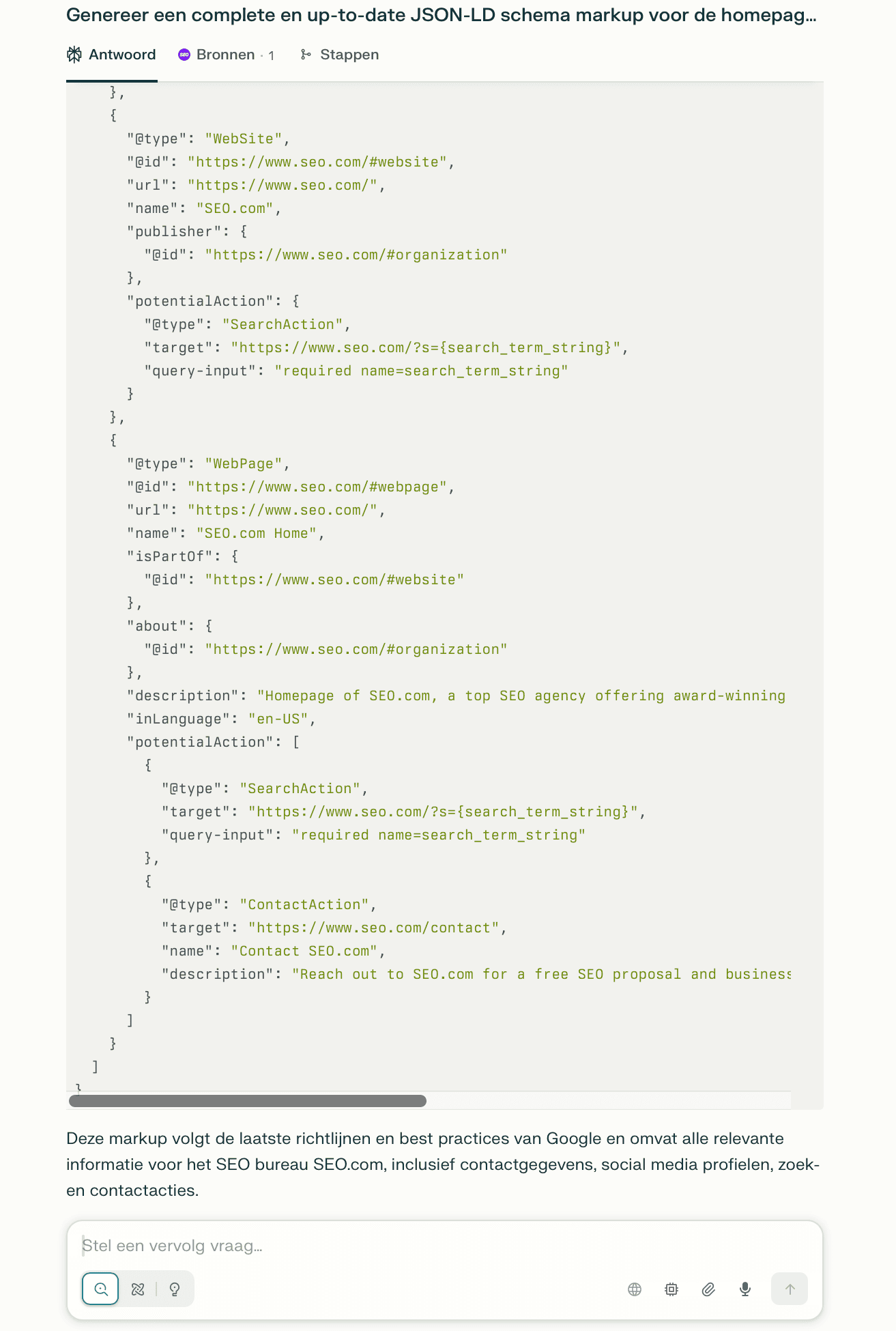 Schema-markup in Perplexity AI