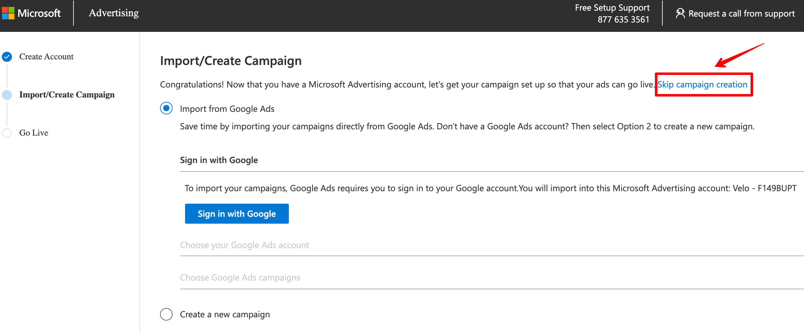 Регистрация аккаунта в Microsoft Advertising