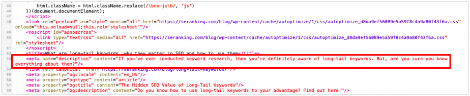 etiqueta de descripción en HTML