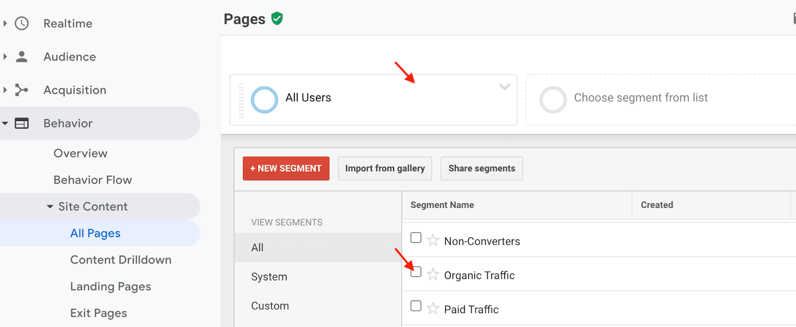 Using Segments in Universal Analytics